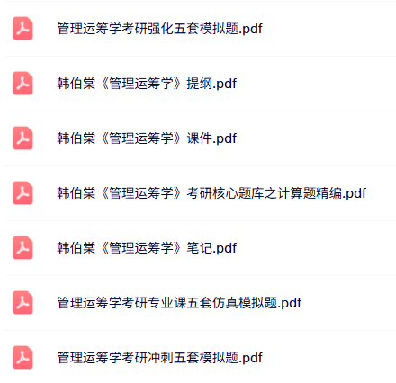 韩伯棠《管理运筹学》课件提纲+模拟题+考研题库