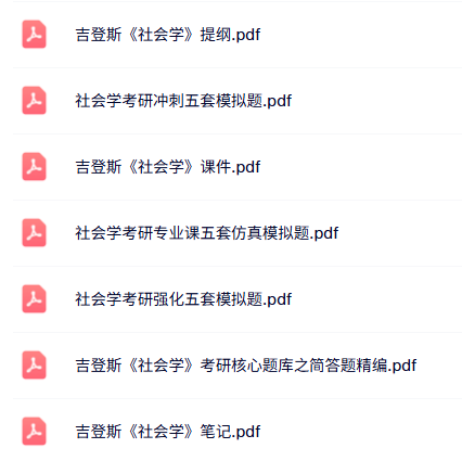 吉登斯《社会学》模拟题+课件提纲+考研题库及笔记