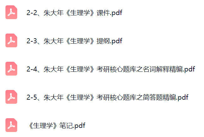朱大年《生理学》课件提纲+复习笔记+考研题库及答案
