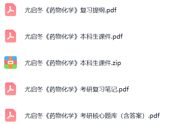 尤启冬《药物化学》课件提纲+复习笔记+考研题库及答案