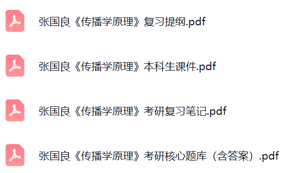 张国良《传播学原理》课件提纲+复习笔记+考研题库及答案