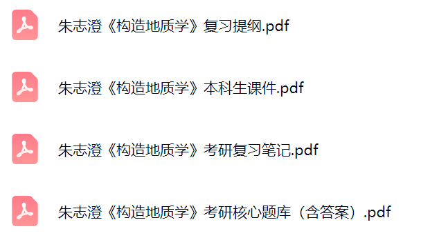 朱志澄《构造地质学》课件提纲+复习笔记+考研题库及答案