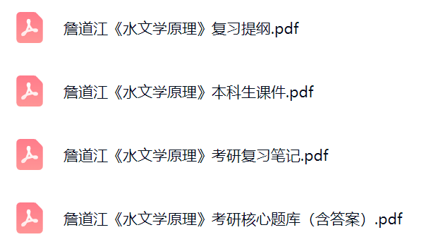 詹道江《水文学原理》课件提纲+复习笔记+考研题库及答案
