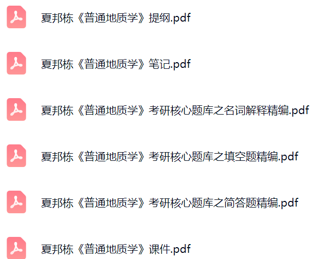 夏邦栋《普通地质学》考研题库及答案+课件提纲+复习笔记