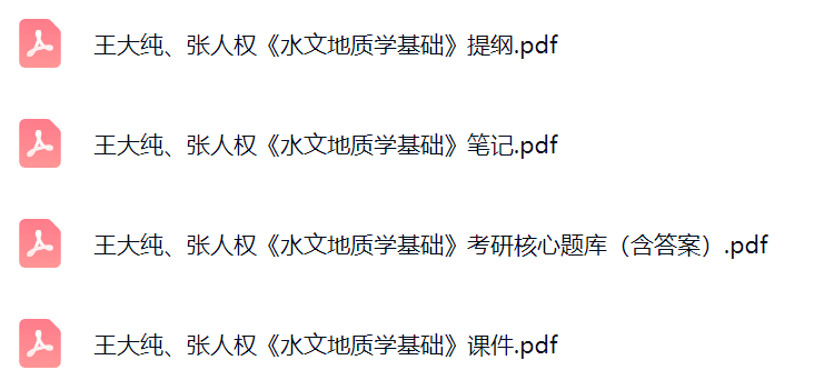 王大纯、张人权《水文地质学基础》考研题库及答案+课件提纲+复习笔记